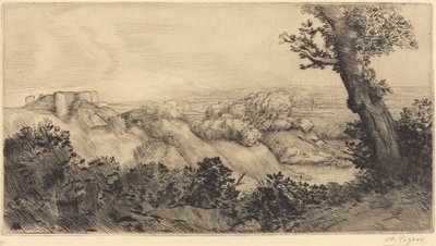 Top van de heuvel door Alphonse Legros