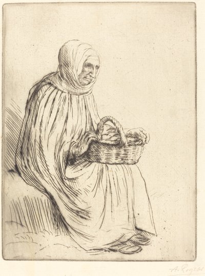 Marktvrouw door Alphonse Legros