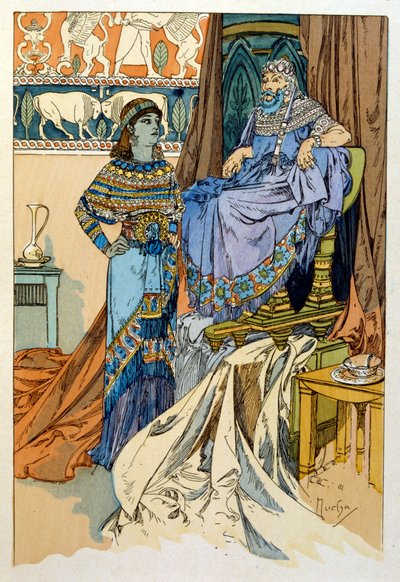 Illustratie door Alphonse Mucha uit "Rama" een gedicht in drie bedrijven door Paul Verola. ca.1898. door Alphonse Marie Mucha