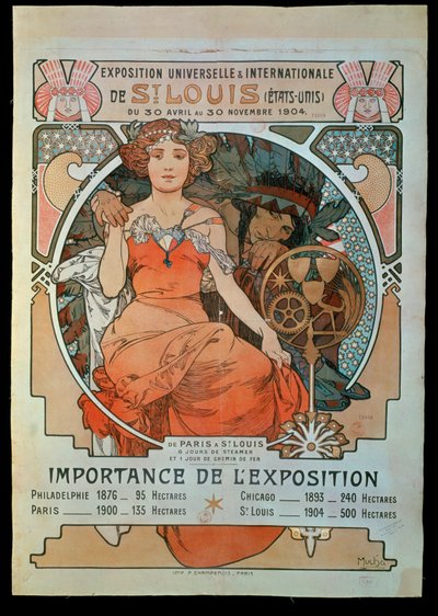 Affiche voor de Universele en Internationale Tentoonstelling ... door Alphonse Marie Mucha