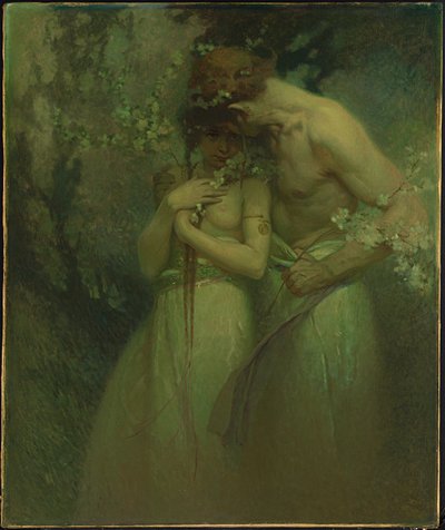 Lenteavond, c.1910 door Alphonse Mucha