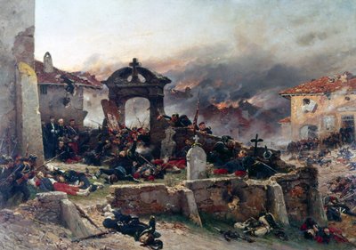 A Neuville, de begraafplaats van Saint-Privat door Alphonse Marie de Neuville