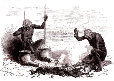 Inheemse smeden van de Latuka stam, Zuid-Soedan door Alphonse Marie de Neuville