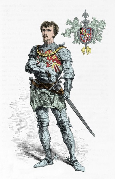 Portret van Charles de Temeraire (Gravure) door Alphonse Marie de Neuville