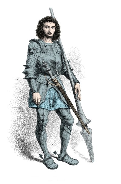 Portret van Gaston de Foix (Gravure) door Alphonse Marie de Neuville