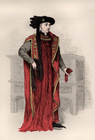 Portret van Philippe 3 de Bourgogne dit le bon (Gravure) door Alphonse Marie de Neuville