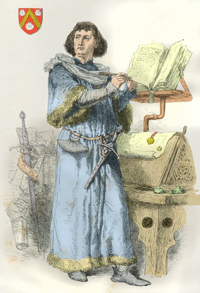 Portret van Philippe de Commynes (Gravure) door Alphonse Marie de Neuville