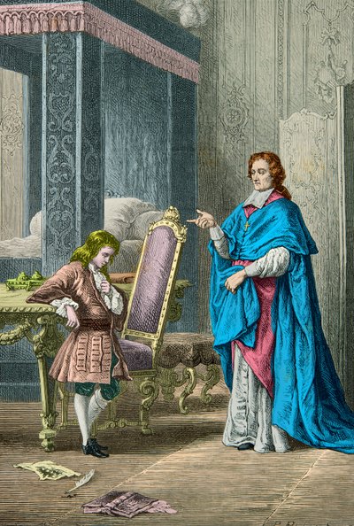 De hertog van Bourgondië en zijn leermeester Fenelon (gravure) door Alphonse Marie de Neuville