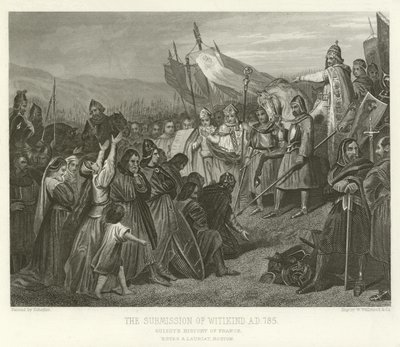 De Onderwerping van Witikind, AD 785 door Alphonse Marie de Neuville
