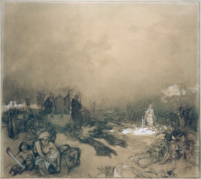 Na de Slag op de Berg Vítkov door Alphonse Mucha