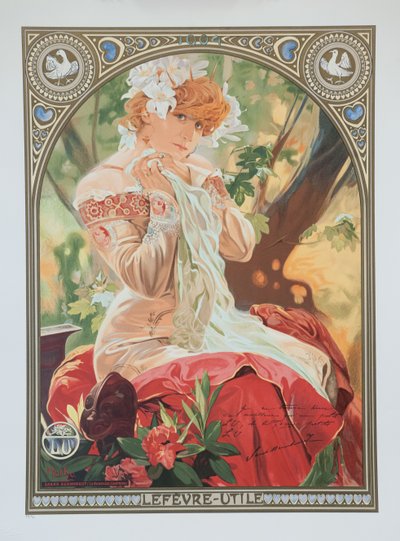 Poster voor Lefèvre-Utile. Sarah Bernhardt in de rol van Melissinde in La Princesse Lointaine door Alphonse Mucha