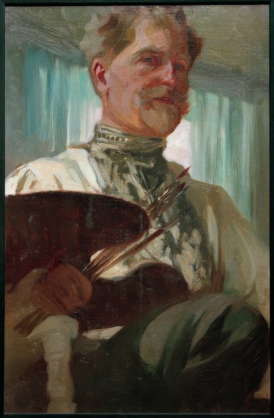 Zelfportret met palet door Alphonse Mucha