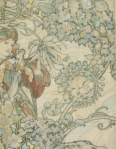 Textielontwerp door Alphonse Mucha