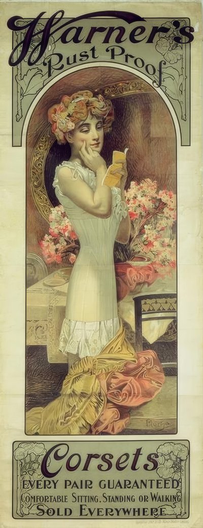Warner Roestvrije Korsetten door Alphonse Mucha