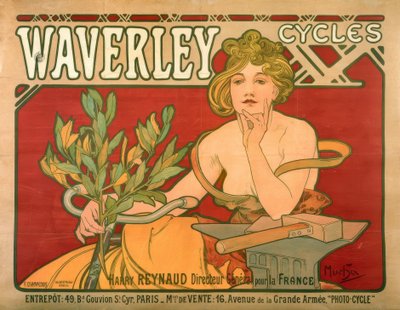 Waverley fietsen door Alphonse Mucha