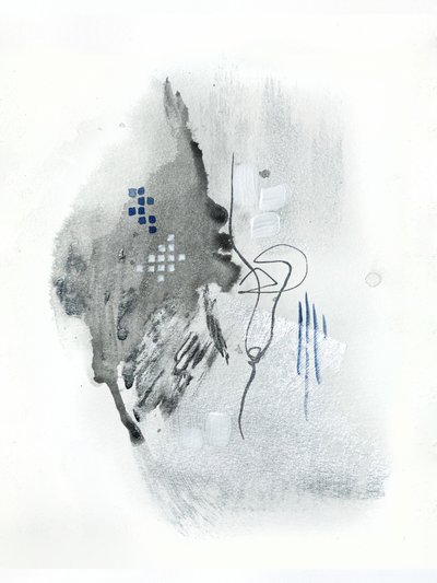 Abstract Vloeiend Grijs Blauw door Alyson Storms