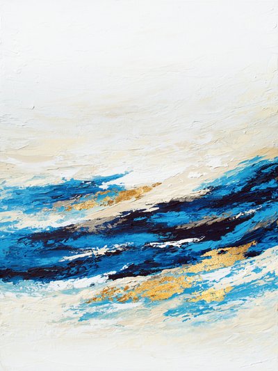 Blauw-gouden oceaangolven door Alyson Storms