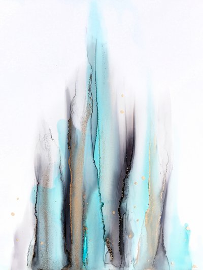 Vloeiende blauwgroene en gouden lijnen door Alyson Storms
