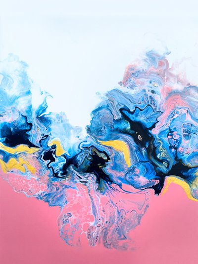Roze Blauw Goud Vloeistofstroom door Alyson Storms