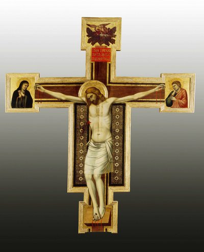 Kruisiging, 14e eeuw, schilderij van het atelier van Giotto, San Felice in Piazza, Florence door Ambrogio Bondone (workshop) Giotto