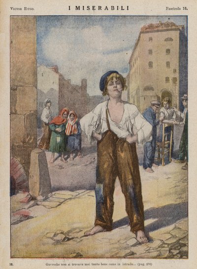 Illustratie voor Les Miserables van Victor Hugo door Ambrogio Lombardi
