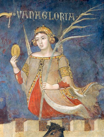 Allegorie van Slecht Bestuur, ijdelheid (detail) door Ambrogio Lorenzetti