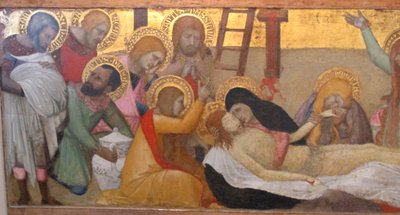 Ambrogio lorenzetti, madonna met kind en heiligen m. maddalena en marta, compianto, 02 door Ambrogio Lorenzetti
