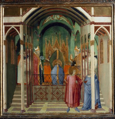 Verkiezing van Nicolaas als bisschop van Myra. Scènes uit het leven van Sint Nicolaas door Ambrogio Lorenzetti