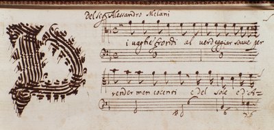 Pagina van verzameling partituren door Alessandro Stradella door Ambrogio Preda