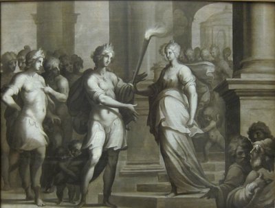 Theagene ontvangt de fakkel van Chariclée door Ambroise Dubois