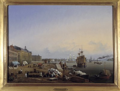 Bordeaux, de dokken van de douane door Louis Garneray, circa 1820 door Ambroise Louis Garneray