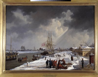 Le port de Rochefort, circa 1820 door Ambroise Louis Garneray
