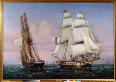 Terugkeer van het eiland Elba 28/02/1815 Napoleon I (1769-1821) aan boord van het schip 