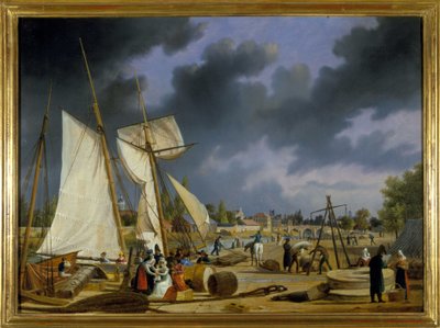 De Haven van Caen, door Louis Garneray, circa 1820 door Ambroise Louis Garneray