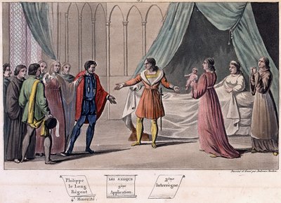 Jan I postuum (1316-1316), werd geboren als koning en stierf na 6 dagen. - Ontworpen en gegraveerd door Ambroise Tardieu in 1825 door Ambroise Tardieu