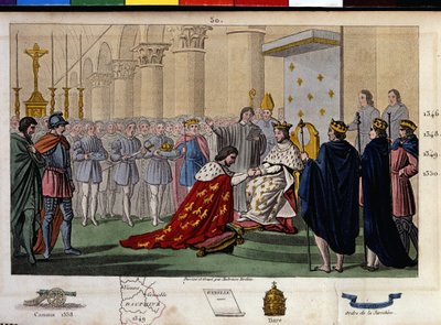 Filips VI van Valois (1294-1350) werd in 1328 erkend als koning door de Verenigde Staten, die de aanspraken van Eduard III, koning van Engeland, kleinzoon van Filips de Schone en Philippe d