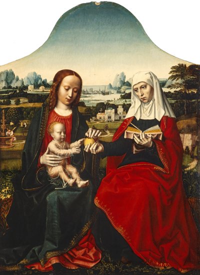 Dutch: De Heilige Anna-te-Drieën The Virgin and Child with Saint Anne door Ambrosius Benson