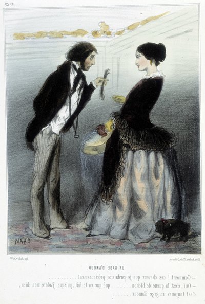Een teken van liefde (karikatuur) - in "Madeleines" door Cham, ca. 1870-1880 door Amédée de Noé