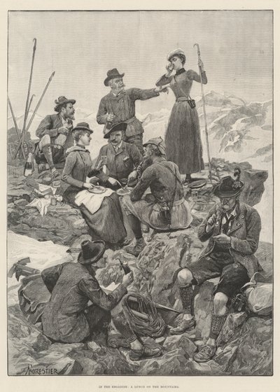 In de Engadine, een lunch op de bergen door Amedee Forestier