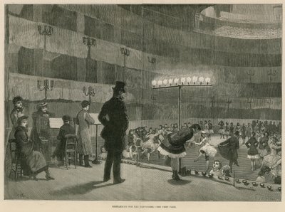 Repetitie voor de pantomime (gravure) door Amedee Forestier