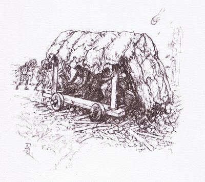 De Schildpad, een veldmachine, illustratie uit De Romeinse Soldaat, 1928 door Amedee Forestier