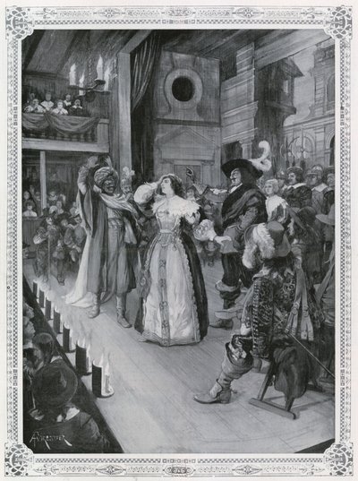 Vrouwen verschijnen voor het eerst op het podium: Othello, geproduceerd in december 1660 door Amedee Forestier