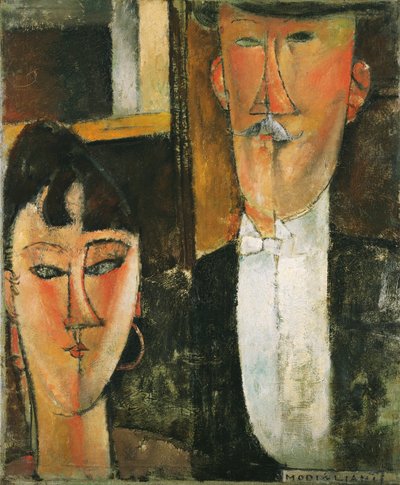 Bruid en bruidegom door Amedeo Modigliani