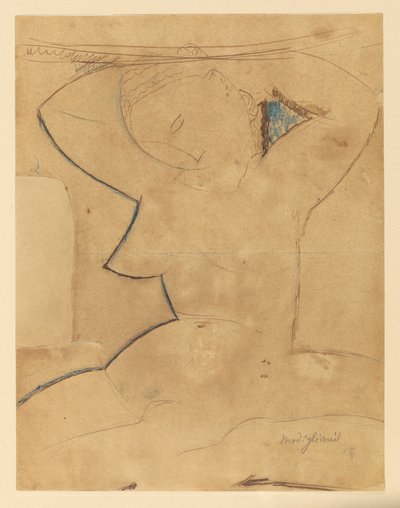 Caryatide met puntige borst door Amedeo Modigliani