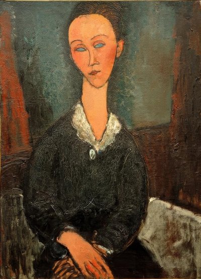 Vrouw met witte kraag (Lunia Czechowska) door Amedeo Modigliani