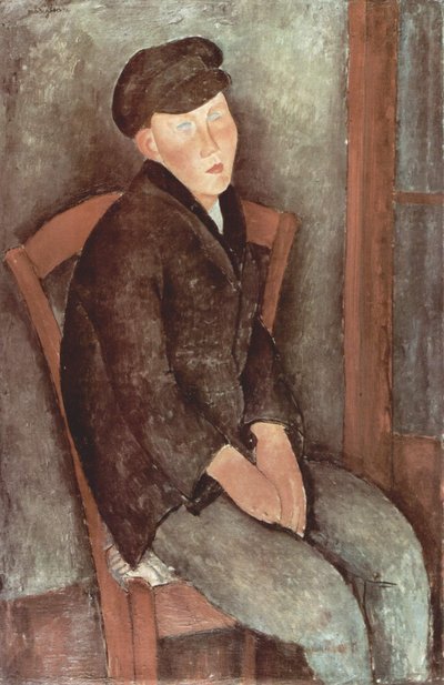 Duits: Zittende jongen met hoed door Amedeo Modigliani