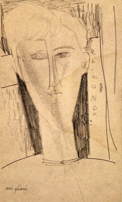 Hoofd - Raimondo door Amedeo Modigliani