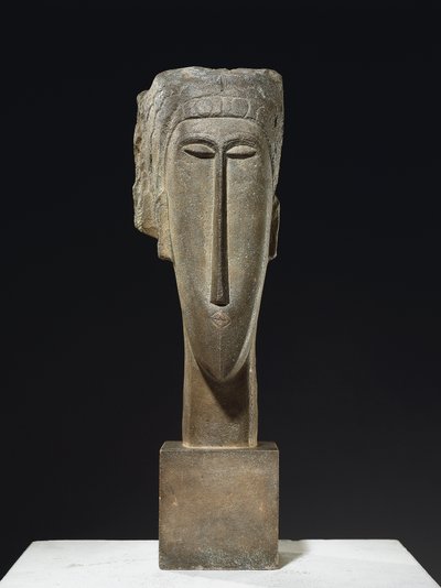 Hoofd, ca. 1910-12 door Amedeo Modigliani