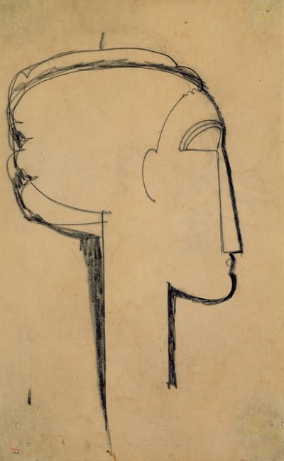 Hoofd in Profiel door Amedeo Modigliani