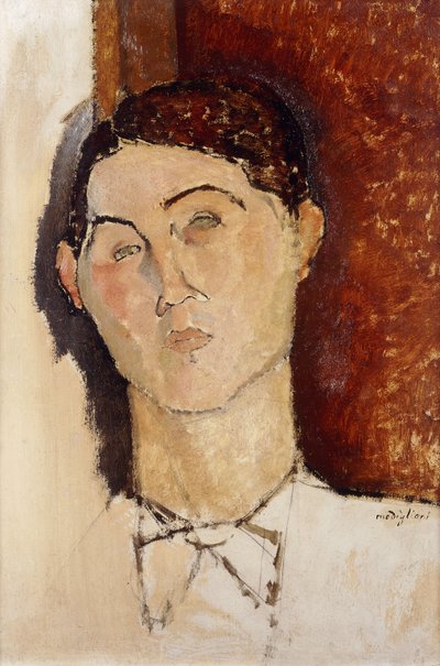 Hoofd van een jonge man; Tête de Jeune Homme, ca. 1916 door Amedeo Modigliani